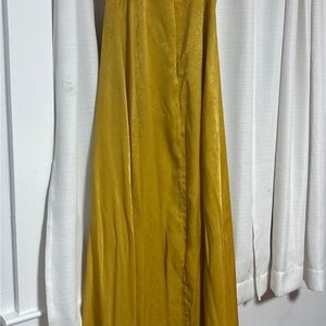 Lulu's Mustard Yellow Velvet Dress